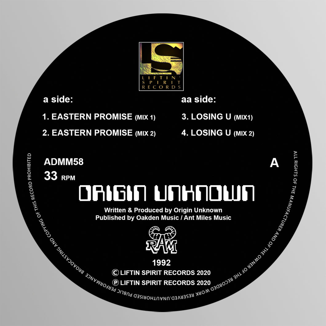 Origin Unknown - Eastern Promise E.P (Black Vinyl)
